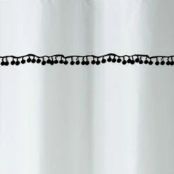 GUY LEVASSEUR Rideau De Douche Uni Blanc Pompons 180x200cm Pompons 11 GUY LEVASSEUR Rideau De Douche Uni Blanc Pompons 180x200cm Pompons -Paris Prix boutique B2CD 3404