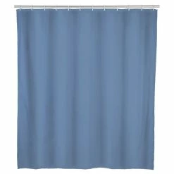 Wenko Rideau De Douche Uni - PEVA - 180 X 200 Cm - Bleu Gris