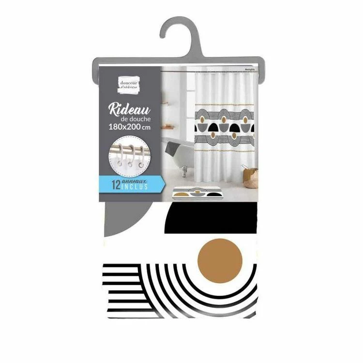 Paris Prix Rideau De Douche Memphis 180x200cm Blanc 2 Paris Prix Rideau De Douche Memphis 180x200cm Blanc – Image 2