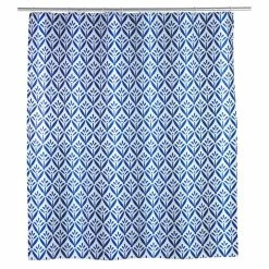 Wenko Rideau De Douche Design Marin Lorca - Polyester - 180 X 200 Cm - Bleu