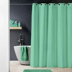 Paris Prix Rideau De Douche Dotty 180x200cm Tilleul -Paris Prix boutique B2CD 3456