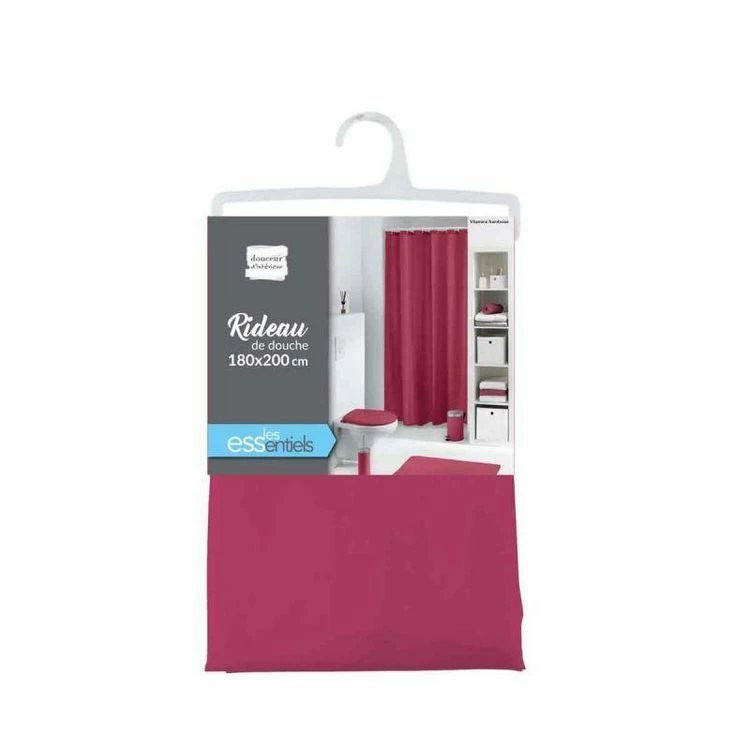 Paris Prix Rideau De Douche PEVA Vitamine 180x200cm Framboise 3 Paris Prix Rideau De Douche PEVA Vitamine 180x200cm Framboise – Image 3