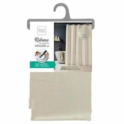 Paris Prix Rideau De Douche Dotty 180x200cm Taupe -Paris Prix boutique B2CD 3478