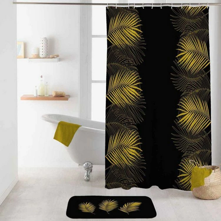 Paris Prix Rideau De Douche Imprimé Orbella 180x200cm Noir 1 Paris Prix Rideau De Douche Imprimé Orbella 180x200cm Noir