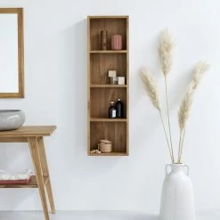 BOIS DESSUS BOIS DESSOUS Colonne De Salle De Bain En Teck Massif Suspendue