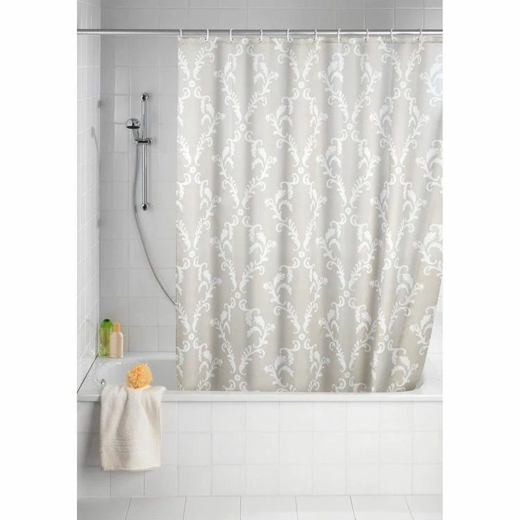 Wenko Rideau De Douche Anti-moisissure Baroque - Polyester - 180 X 200 Cm - Beige 2 Wenko Rideau De Douche Anti-moisissure Baroque - Polyester - 180 X 200 Cm - Beige – Image 2