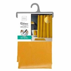 Paris Prix Rideau De Douche Dotty 180x200cm Ocre -Paris Prix boutique B2CD 3599