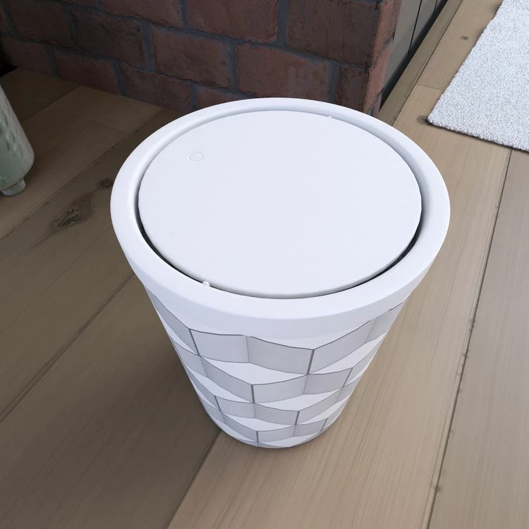 Aurlane Poubelle à Couvercle Oscillant Capacité 5L - WHEELTOP GEOMETRIQUE Et BLANC MAT 2 Aurlane Poubelle à Couvercle Oscillant Capacité 5L - WHEELTOP GEOMETRIQUE Et BLANC MAT – Image 2