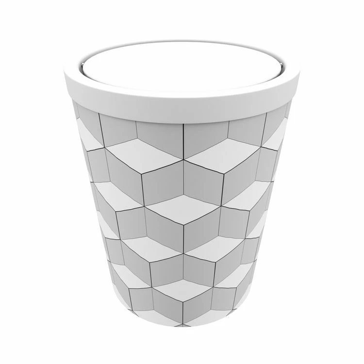 Aurlane Poubelle à Couvercle Oscillant Capacité 5L - WHEELTOP GEOMETRIQUE Et BLANC MAT 3 Aurlane Poubelle à Couvercle Oscillant Capacité 5L - WHEELTOP GEOMETRIQUE Et BLANC MAT – Image 3