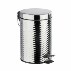 Wenko Poubelle à Pédale Design Acier Spiro - 3 L - Argent
