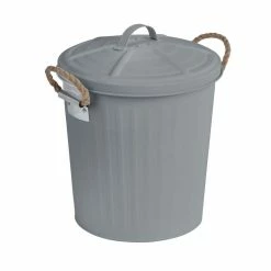 Wenko Poubelle De Salle De Bain Design Rétro Gara - 6 L - Gris