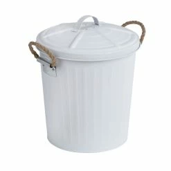 Wenko Poubelle De Salle De Bain Design Rétro Gara - 6 L - Blanc