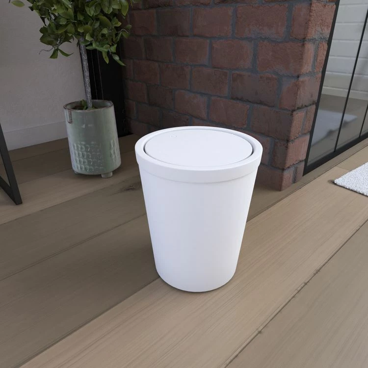 Aurlane Poubelle à Couvercle Oscillant Capacité 5L - WHEELTOP BLANC MAT 1 Aurlane Poubelle à Couvercle Oscillant Capacité 5L - WHEELTOP BLANC MAT