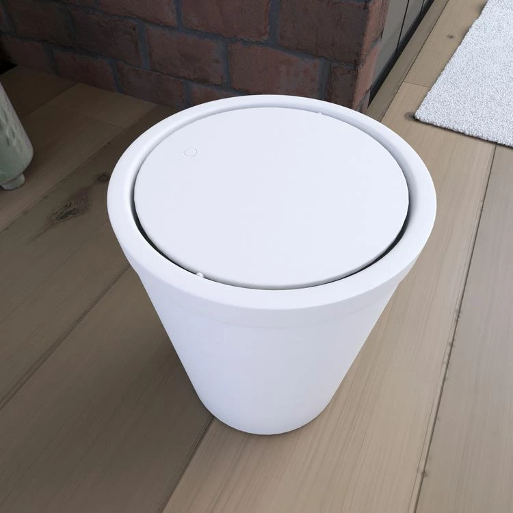 Aurlane Poubelle à Couvercle Oscillant Capacité 5L - WHEELTOP BLANC MAT 2 Aurlane Poubelle à Couvercle Oscillant Capacité 5L - WHEELTOP BLANC MAT – Image 2