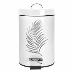 Paris Prix Poubelle à Pédale Imprimée Orbella 3L Blanc & Argent