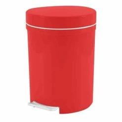 Paris Prix Poubelle De Salle De Bain Pédale 6L Rouge