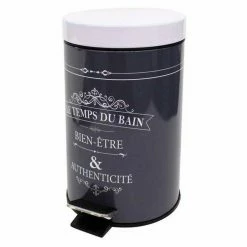 Paris Prix Poubelle à Pédale Imprimée Vintage 3L Anthracite