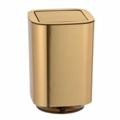 Wenko Poubelle à Couvercle Oscillant Design Auron - 5,5 L - Doré