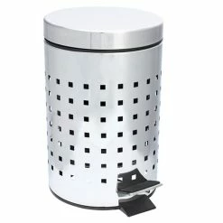 Instant D'O Poubelle WC / Salle De Bain Cube - Inox - 3L - Argent