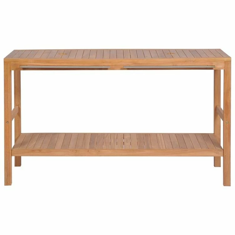 VIDAXL Meuble-lavabo De Salle De Bains Teck Massif 132x45x75cm 3 VIDAXL Meuble-lavabo De Salle De Bains Teck Massif 132x45x75cm – Image 3