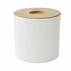 GUY LEVASSEUR Poubelle à Coton En Plastique Et Bambou 1.5L