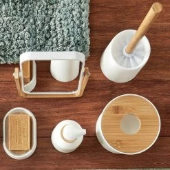 GUY LEVASSEUR Poubelle à Coton En Plastique Et Bambou 1.5L 5 GUY LEVASSEUR Poubelle à Coton En Plastique Et Bambou 1.5L -Paris Prix boutique B2CD 3774