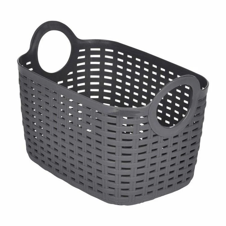 Paris Prix Panier à Linge Arrondi Tressé 6L Gris 1 Paris Prix Panier à Linge Arrondi Tressé 6L Gris