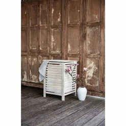 Wenko Panier à Linge En Bois Norway - L. 45 X H. 65 Cm - Blanc -Paris Prix boutique B2CD 3785