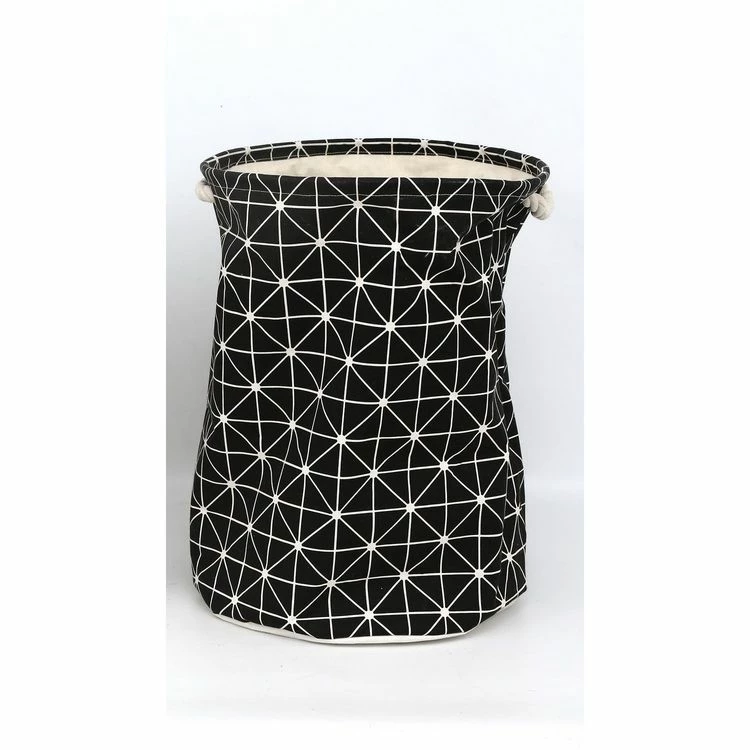 HEART OF THE HOME Panier à Linge Géométrique - Diam. 38 X H. 42 Cm - Noir 1 HEART OF THE HOME Panier à Linge Géométrique - Diam. 38 X H. 42 Cm - Noir