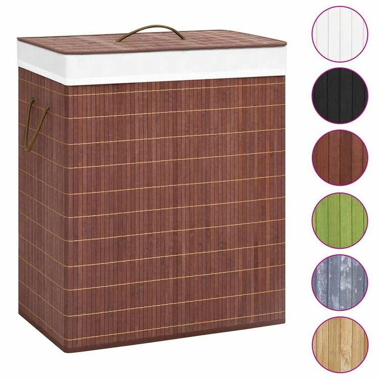 VIDAXL Panier A Linge Bambou Marron 100 L 2 VIDAXL Panier A Linge Bambou Marron 100 L – Image 2