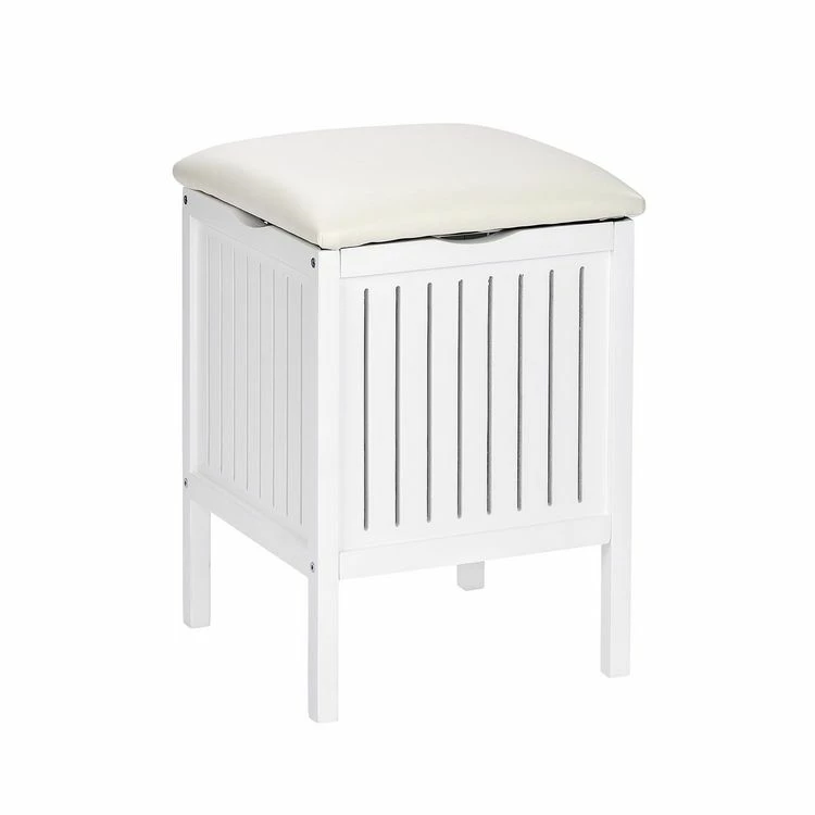 Wenko Tabouret De Salle De Bain En Bois Avec Rangement Olso - L. 39 X H. 52 Cm - Blanc 1 Wenko Tabouret De Salle De Bain En Bois Avec Rangement Olso - L. 39 X H. 52 Cm - Blanc