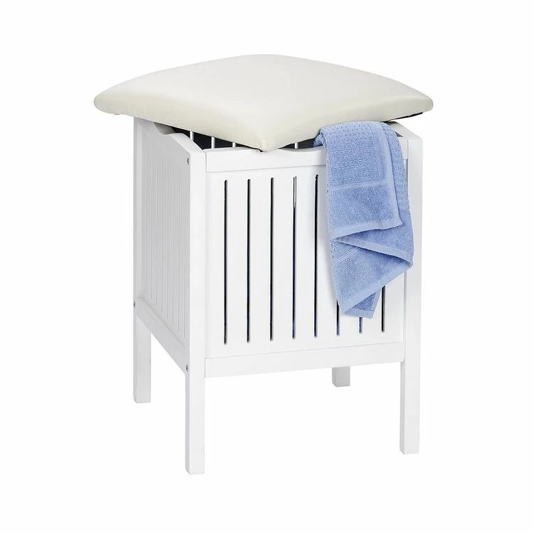 Wenko Tabouret De Salle De Bain En Bois Avec Rangement Olso - L. 39 X H. 52 Cm - Blanc 2 Wenko Tabouret De Salle De Bain En Bois Avec Rangement Olso - L. 39 X H. 52 Cm - Blanc – Image 2