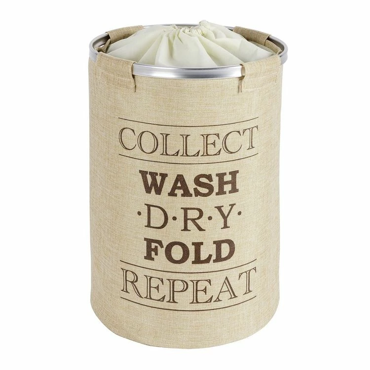 Wenko Panier à Linge Design Vintage Ringo - Diam. 40 X H. 54 Cm - Beige 2 Wenko Panier à Linge Design Vintage Ringo - Diam. 40 X H. 54 Cm - Beige – Image 2