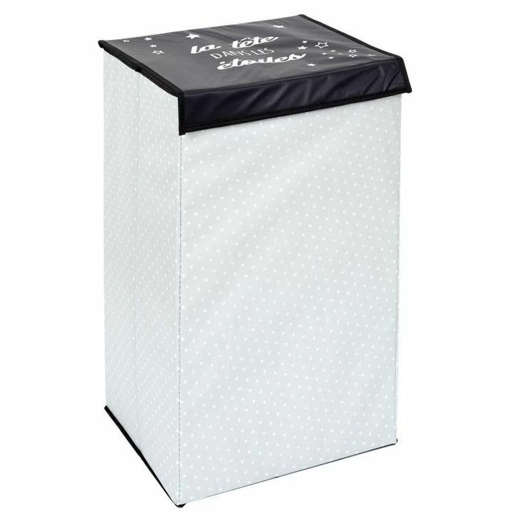 Paris Prix Panier à Linge Pliable Garçon 58cm Noir & Blanc 1 Paris Prix Panier à Linge Pliable Garçon 58cm Noir & Blanc