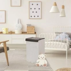 Paris Prix Panier à Linge Pliable Garçon 58cm Noir & Blanc 10 Paris Prix Panier à Linge Pliable Garçon 58cm Noir & Blanc -Paris Prix boutique B2CD 3810