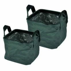 Paris Prix Lot De 2 Panières Carrées Velvet 20cm Vert Foncé