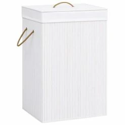 VIDAXL Panier A Linge Bambou Blanc