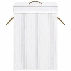 VIDAXL Panier A Linge Bambou Blanc -Paris Prix boutique B2CD 3846