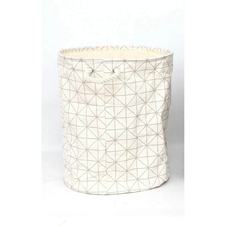 HEART OF THE HOME Panier à Linge Géométrique - Diam. 38 X H. 42 Cm - Blanc 1 HEART OF THE HOME Panier à Linge Géométrique - Diam. 38 X H. 42 Cm - Blanc