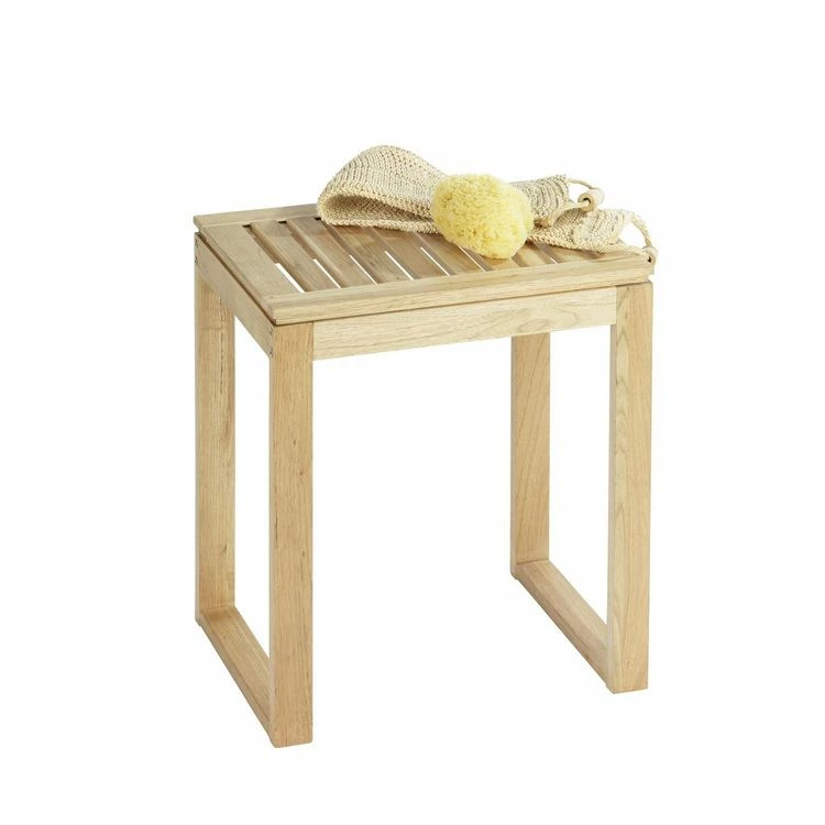 Wenko Tabouret De Salle De Bain En Bois Norway - H. 46 Cm - Marron Noix 2 Wenko Tabouret De Salle De Bain En Bois Norway - H. 46 Cm - Marron Noix – Image 2
