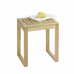 Wenko Tabouret De Salle De Bain En Bois Norway - H. 46 Cm - Marron Noix 5 Wenko Tabouret De Salle De Bain En Bois Norway - H. 46 Cm - Marron Noix -Paris Prix boutique B2CD 3858