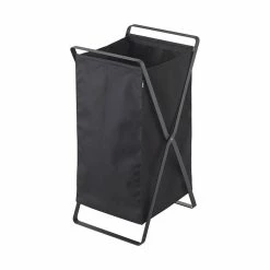 CALICOSY Panier à Linge Pliable Noir Tower - L30 Cm
