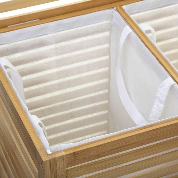 ATMOSPHERA Panier à Linge Double Sicela Bambou 3 ATMOSPHERA Panier à Linge Double Sicela Bambou – Image 3
