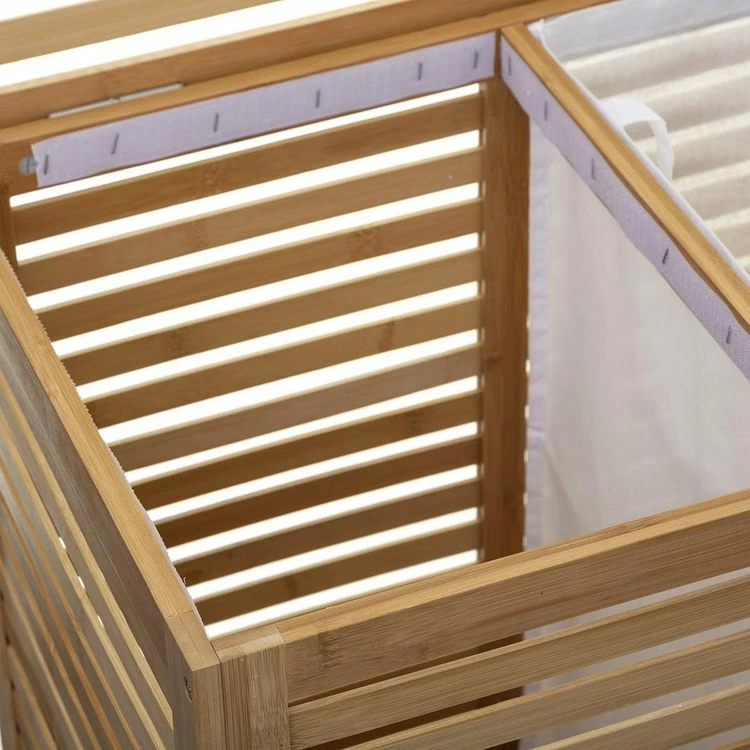 ATMOSPHERA Panier à Linge Double Sicela Bambou 4 ATMOSPHERA Panier à Linge Double Sicela Bambou – Image 4