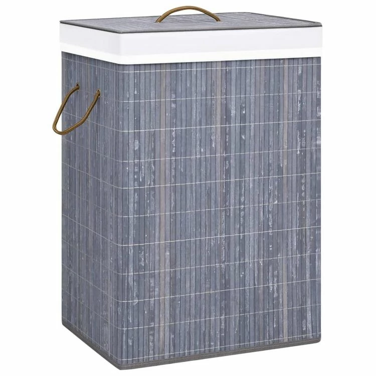VIDAXL Panier A Linge Bambou Gris 1 VIDAXL Panier A Linge Bambou Gris