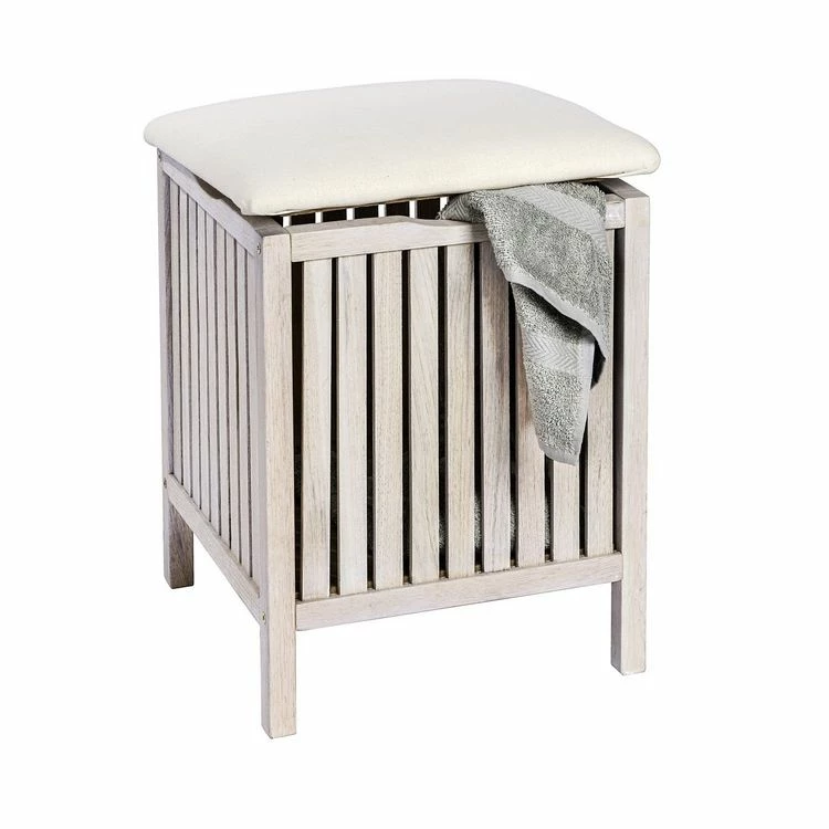 Wenko Tabouret Panier à Linge Norway - L. 39 X H. 52 Cm - Blanc 1 Wenko Tabouret Panier à Linge Norway - L. 39 X H. 52 Cm - Blanc