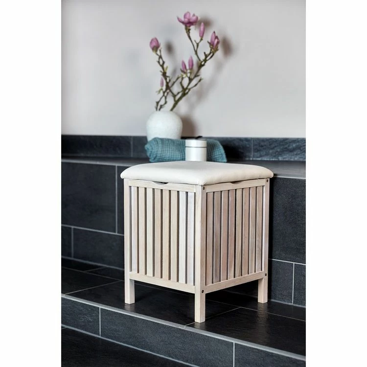 Wenko Tabouret Panier à Linge Norway - L. 39 X H. 52 Cm - Blanc 3 Wenko Tabouret Panier à Linge Norway - L. 39 X H. 52 Cm - Blanc – Image 3