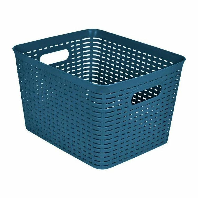 Paris Prix Panière à Linge Effet Tressé 13L Bleu Paon 1 Paris Prix Panière à Linge Effet Tressé 13L Bleu Paon