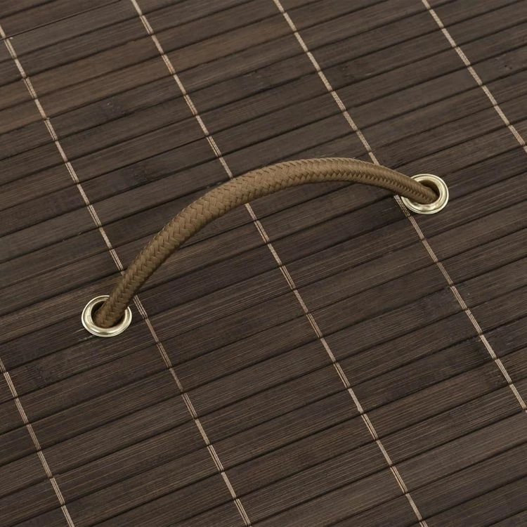 VIDAXL Panier A Linge Rond En Bambou Marron Fonce 4 VIDAXL Panier A Linge Rond En Bambou Marron Fonce – Image 4