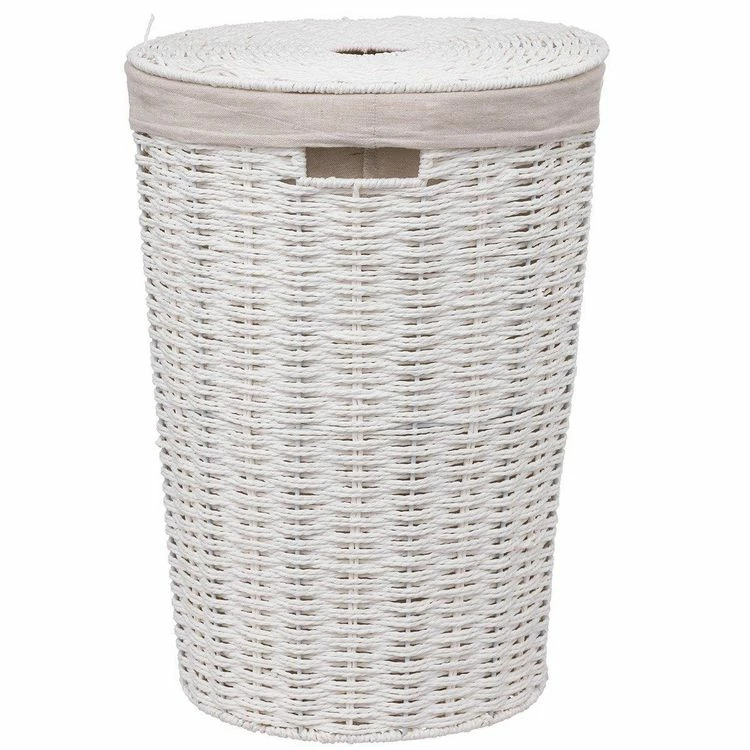 ATMOSPHERA Panier à Linge 40L Rond Costa Blanc 1 ATMOSPHERA Panier à Linge 40L Rond Costa Blanc